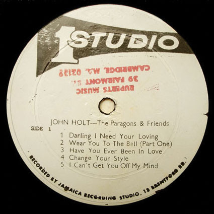 label - John Holt - The Paragon & Friends