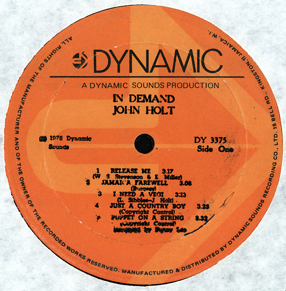 label - John Holt - In Demand
