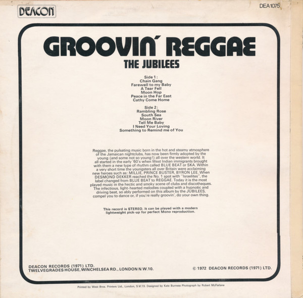back - The Jubilees - Groovin' Reggae