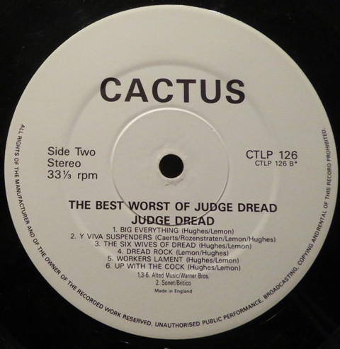 label - Judge Dread - The Worst Of Judge Dread
