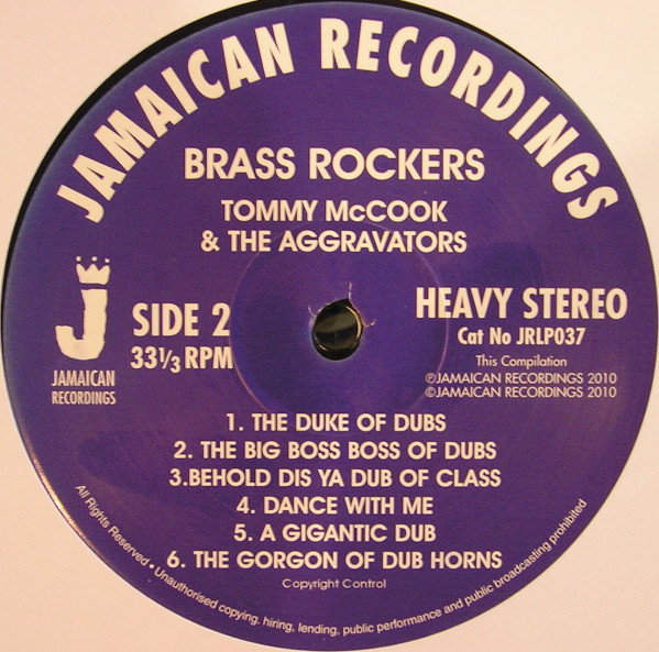 label - Tommy McCook & Aggravators - Brass Rockers