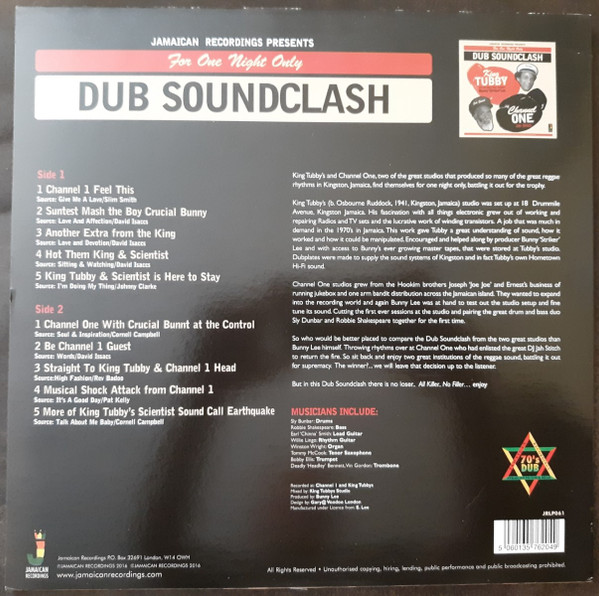 back - King Tubby & Scientist & Bunny Tom Tom - King Tubby Studio verses Channel One Studio