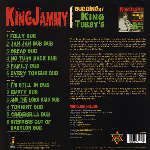back - Prince Jammy - Dubbing at King Tubby's