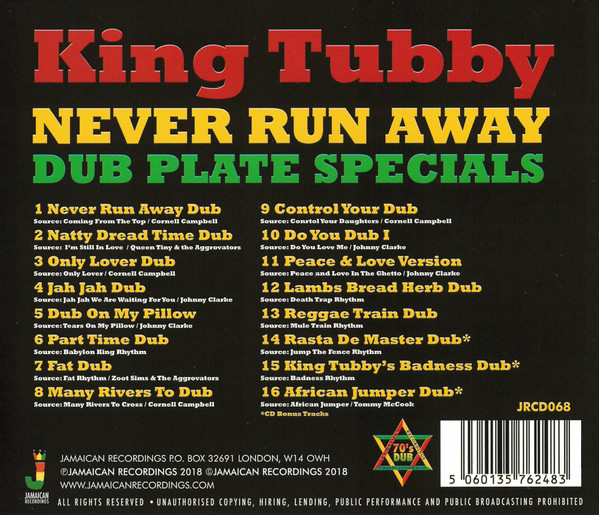 back - King Tubby - Never Run Away - Dub Plate Specials