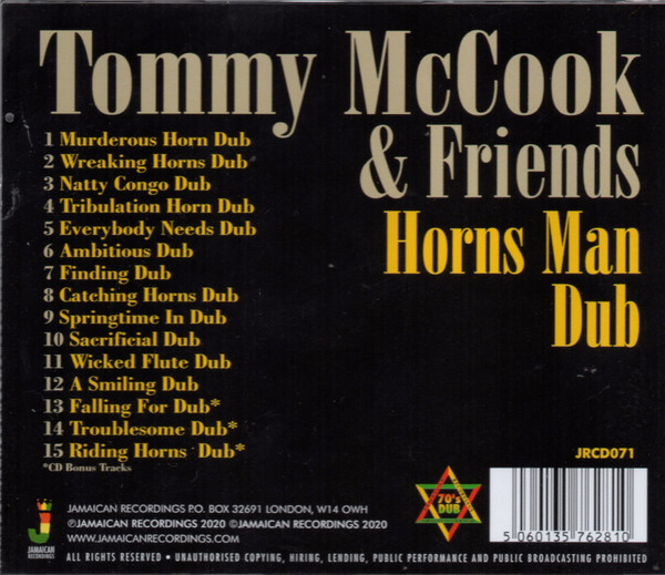 back - Tommy McCook & Various Artists - Horns Man Dub