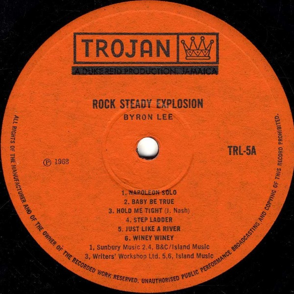 label - Byron Lee & The Dragonaires - Rock-Steady Explosion