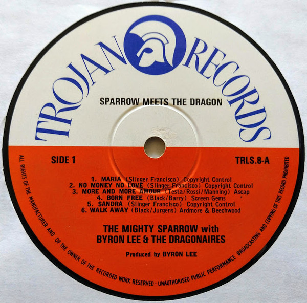 label - Mighty Sparrow With Byron Lee & The Dragonaires - Sparrow Meets The Dragon