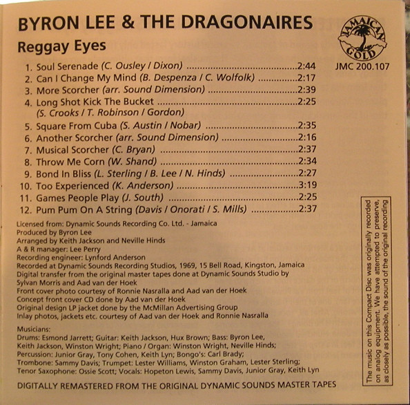 inner - Byron Lee & The Dragonaires - Reggay Eyes