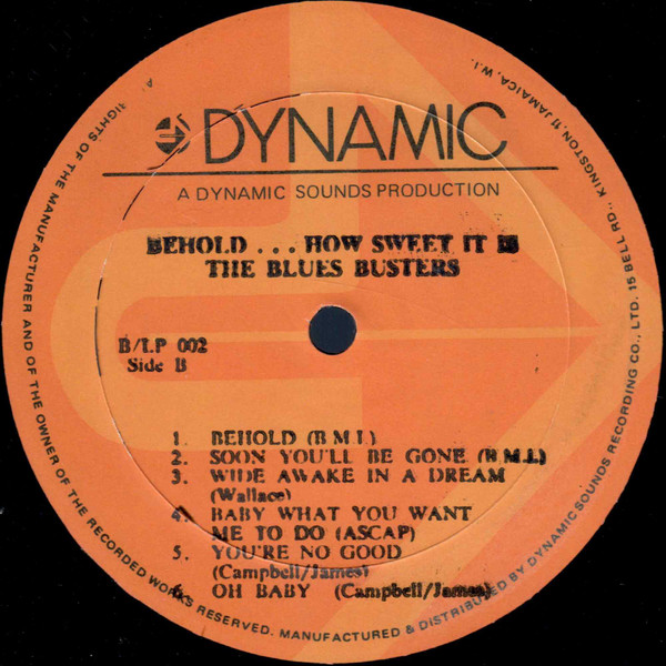 label - The Blues Busters - Behold... How Sweet It Is