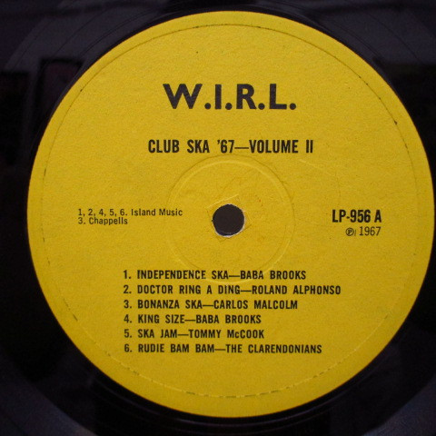label - Various Artists - Club Ska '67 Vol. Two