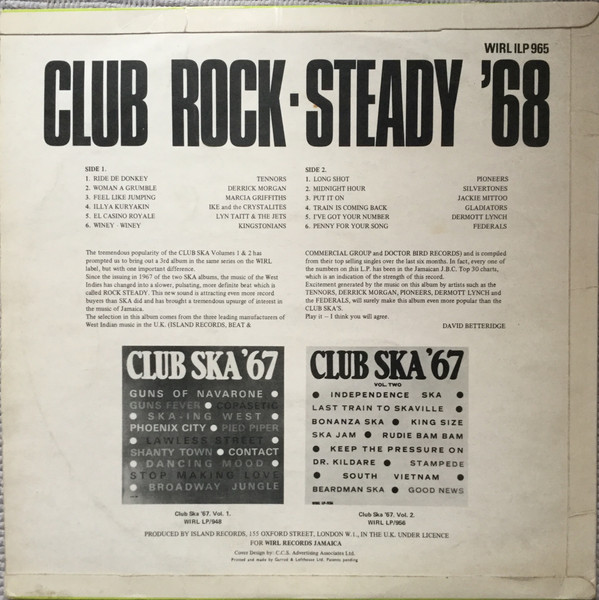 back - Various Artists - Club Rock Steady '68