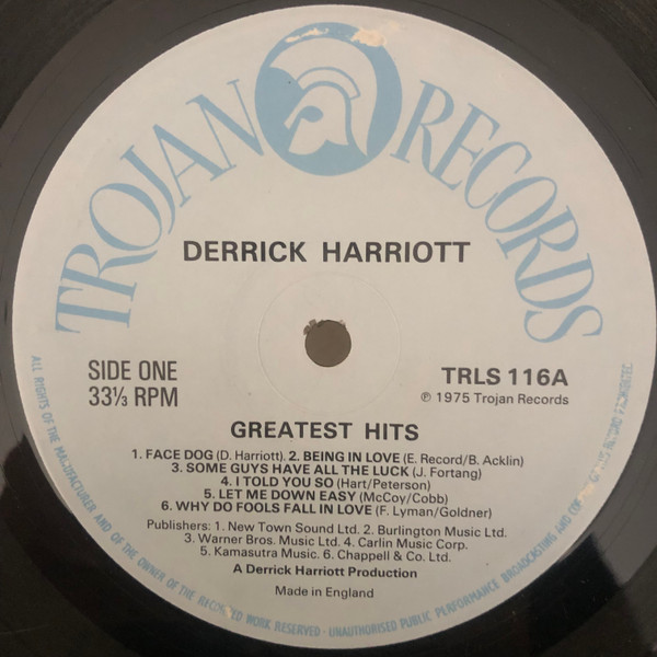 label - Derrick Harriott - Greatest Reggae Hits