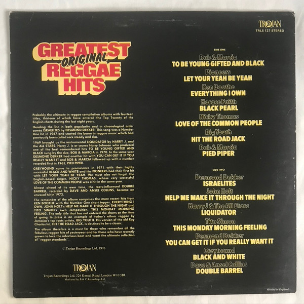 back - Various Artists - Greatest Original Reggae Hits