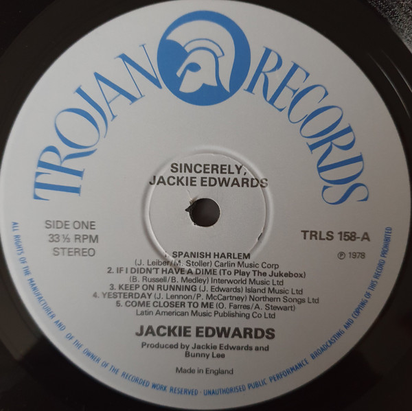 label - Jackie Edwards - Sincerely Jackie Edwards