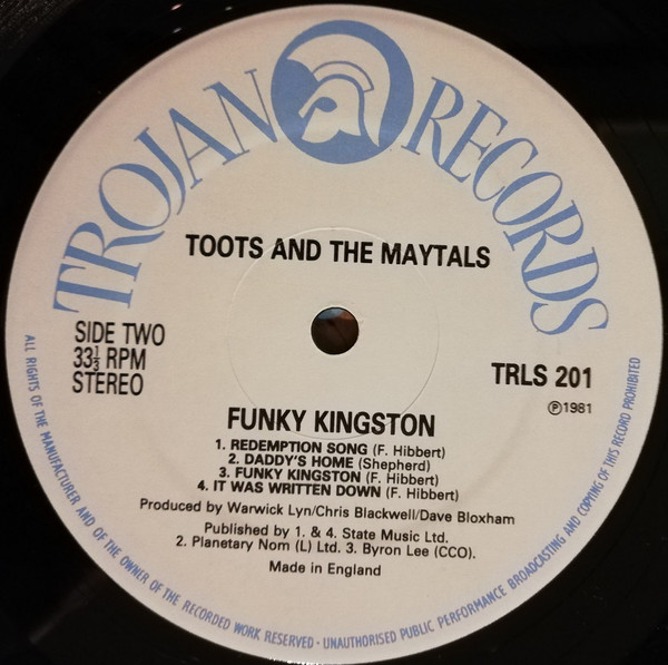 label - Toots Hibbert & The Maytals - Funky Kingston