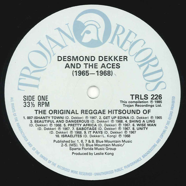 label - Desmond Dekker & The Aces - The Original Reggae Hitsound Of Desmond Dekker And The Aces