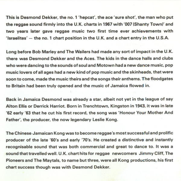inner - Desmond Dekker & The Aces - The Original Reggae Hitsound Of Desmond Dekker And The Aces