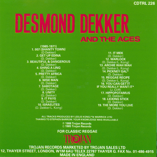 inner - Desmond Dekker & The Aces - The Original Reggae Hitsound Of Desmond Dekker And The Aces