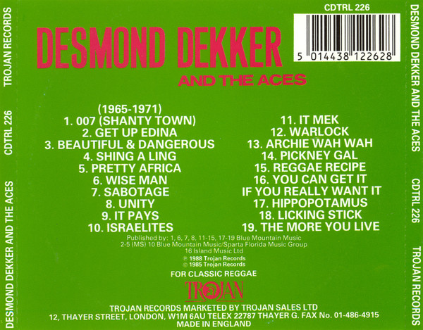 back - Desmond Dekker & The Aces - The Original Reggae Hitsound Of Desmond Dekker And The Aces