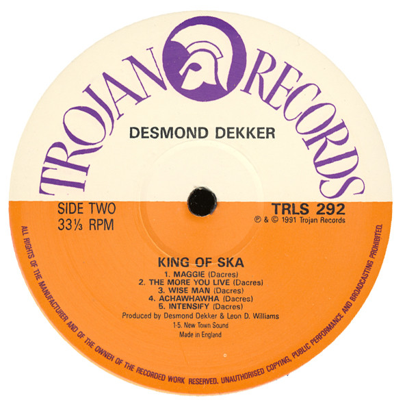 label - Desmond Dekker - King Of Ska