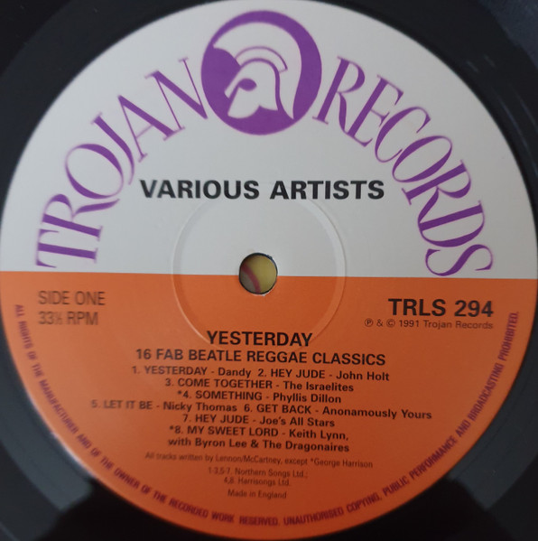 label - Various Artists - Yesterday (16 Fab Beatles Reggae Classics)