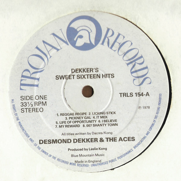 label - Desmond Dekker & The Aces - Dekker's Sweet Sixteen Hits