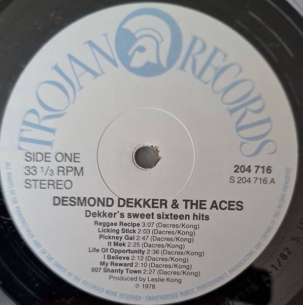 label - Desmond Dekker & The Aces - Dekker's Sweet Sixteen Hits