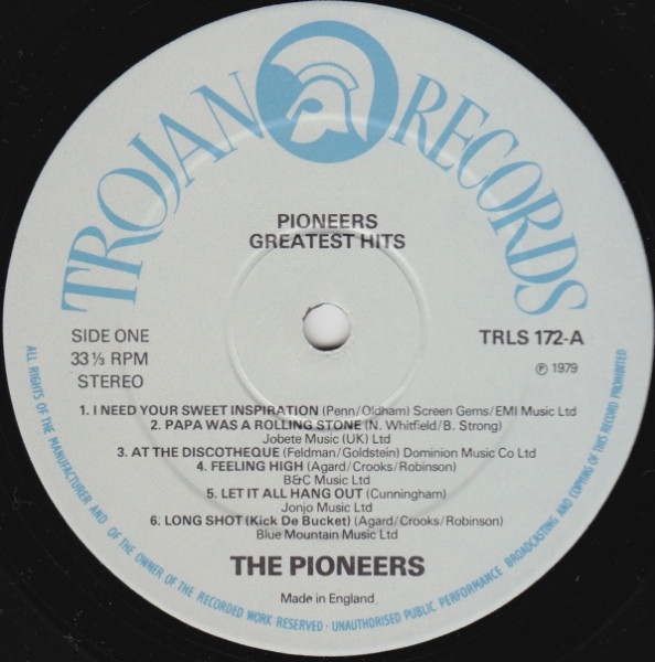 label - The Pioneers - The Pioneers Greatest Hits