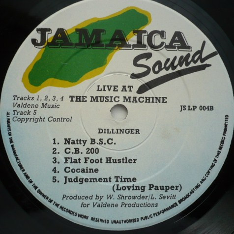 label - Dillinger - Live At The Music Machine