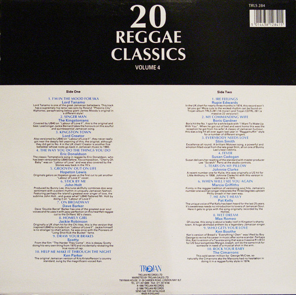 back - Various Artists - 20 Reggae Classics Volume 4
