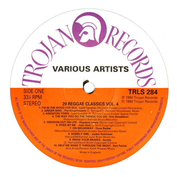 label - Various Artists - 20 Reggae Classics Volume 4