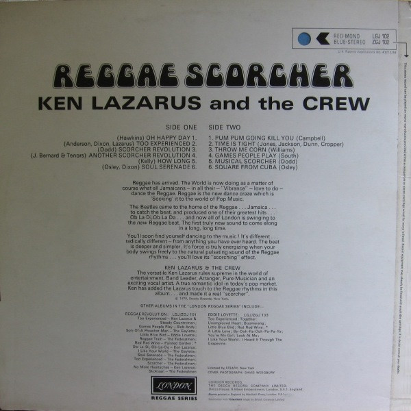 back - Ken Lazarus - Reggae Scorcher