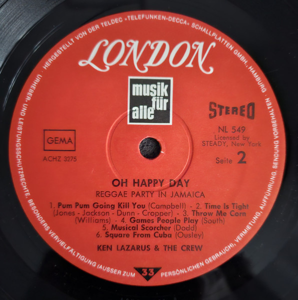 label - Ken Lazarus - Reggae Scorcher