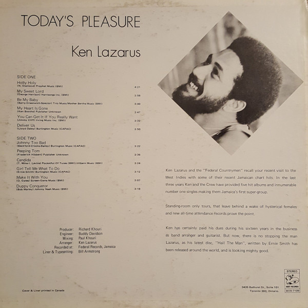 back - Ken Lazarus - Today's Pleasure