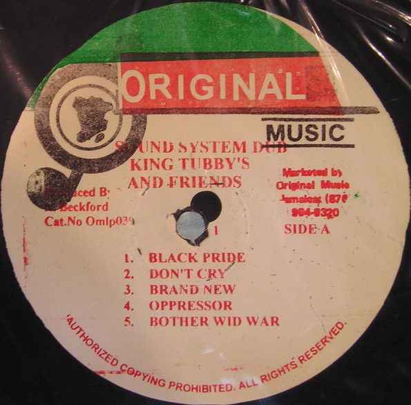 label - King Tubby & Friends - Sound System Dub Vol. 1