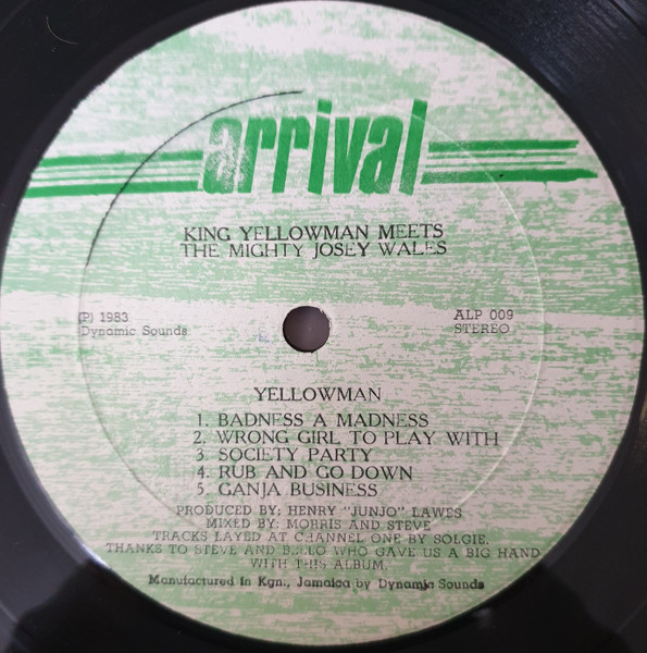 label - Yellowman Meets Josey Wales - King Yellowman Meets The Mighty Josey Wales