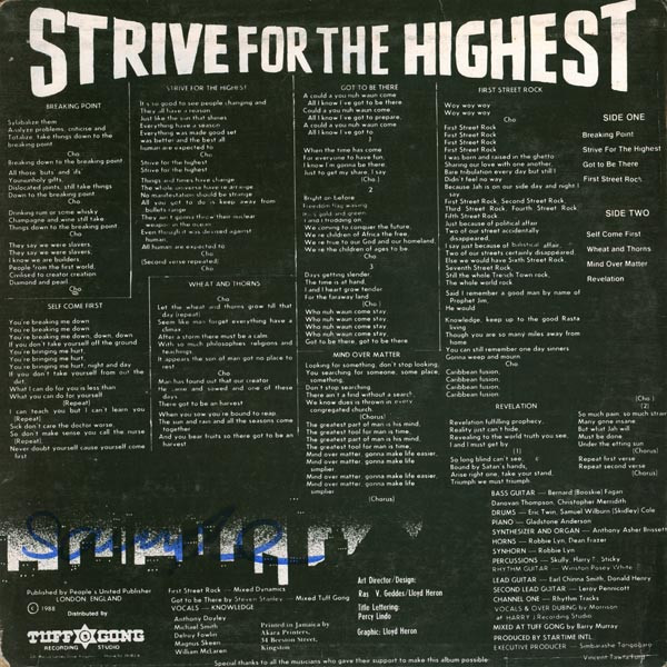 back - Knowledge - Strive For The Highest