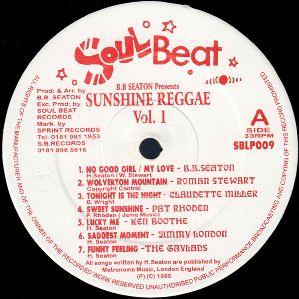 label - Harris B.B. Seaton - Presents Sunshine Reggae - Revival Vol 1