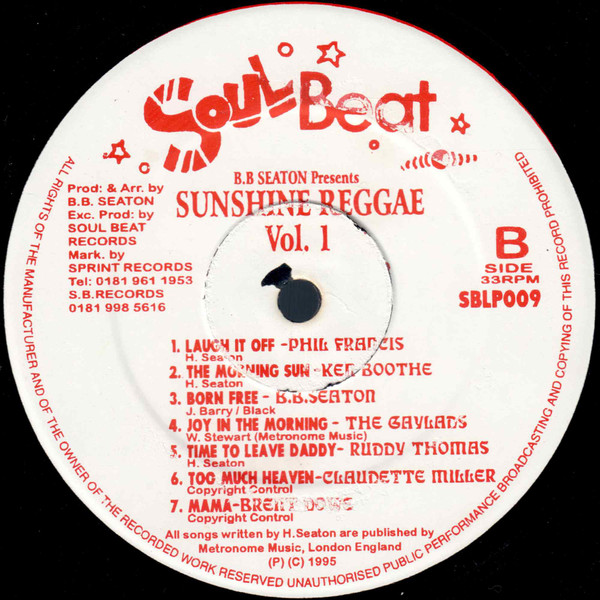 label - Harris B.B. Seaton - Presents Sunshine Reggae - Revival Vol 1