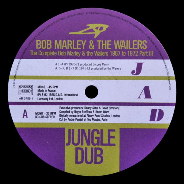 label - Bob Marley & The Wailers - Jungle Dub
