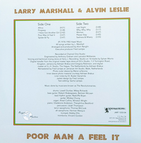 back - Larry & Alvin - Poor Man A Feel It