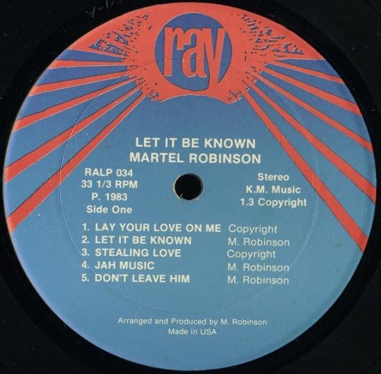 back - Martel Robinson - Let It Be Known