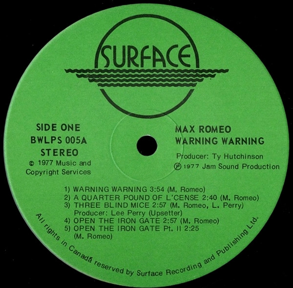 Surface label artwork