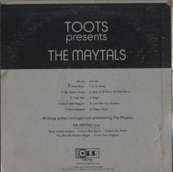 back - The Maytals - Toots Presents The Maytals