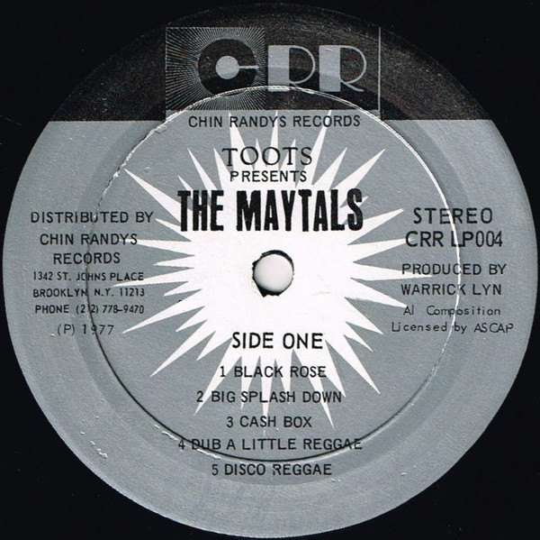 label - The Maytals - Toots Presents The Maytals