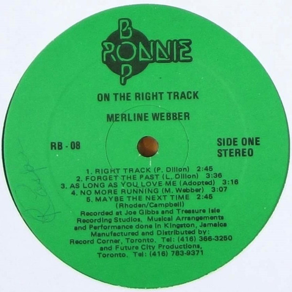 label - Merlyn Webber - On The Right Track