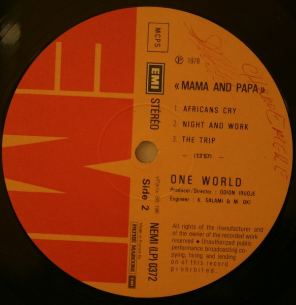 label - One World - Mama & Papa