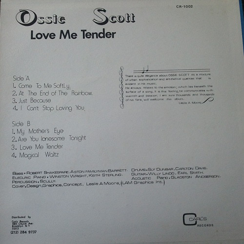 back - Ossie Scott - Love Me Tender