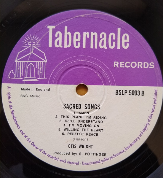 label - Otis Wright - Sacred Songs