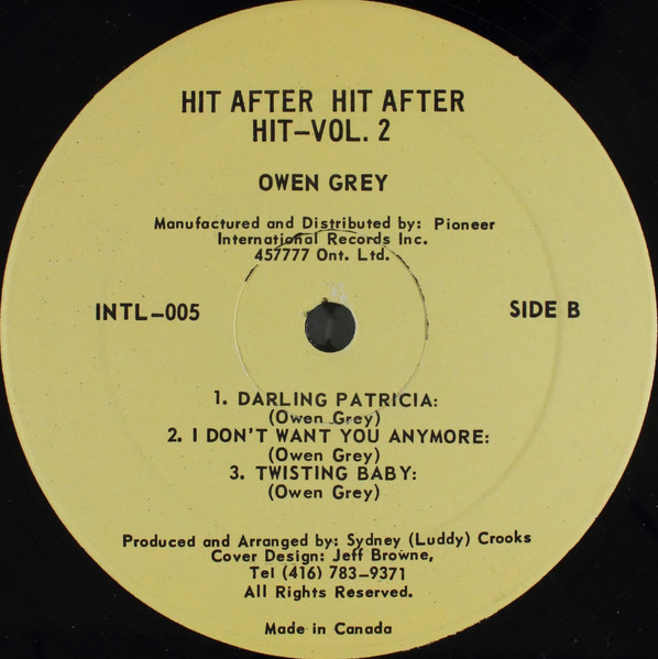 label - Owen Gray - Hit After Hit After Hit - Vol. 2